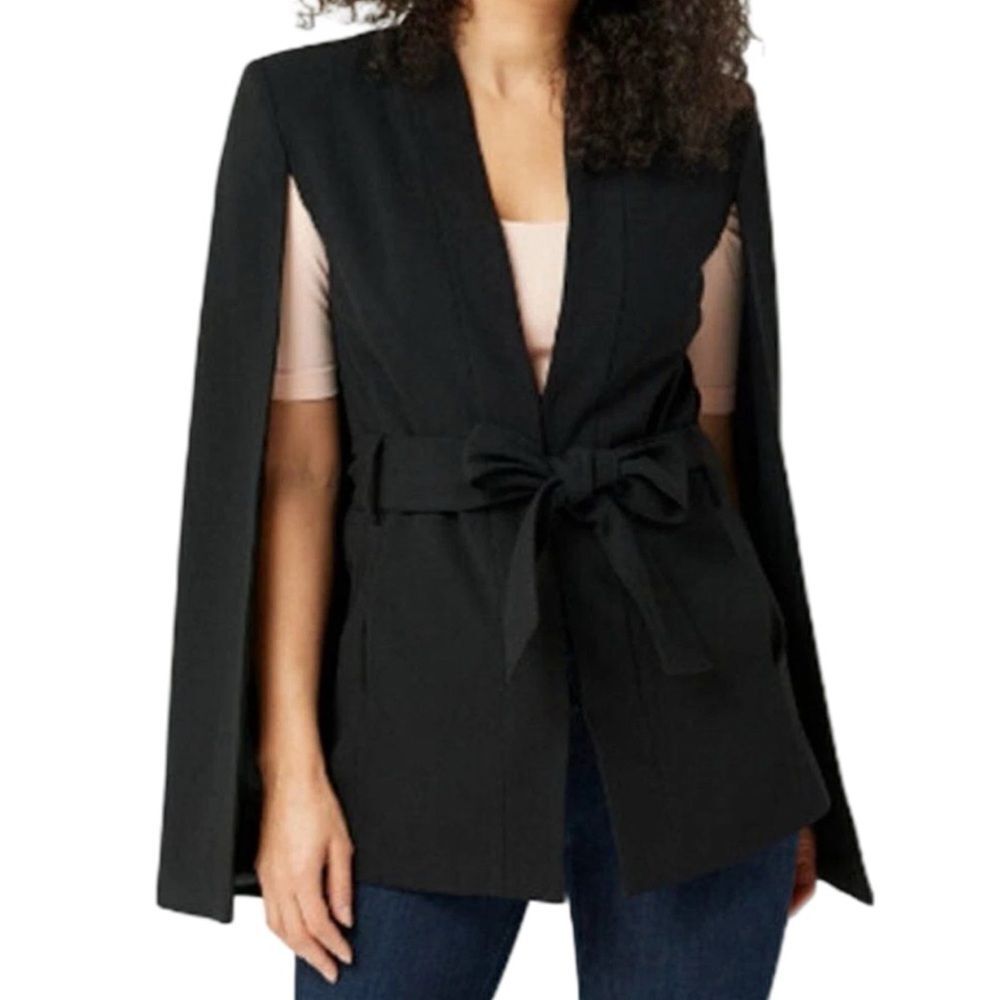 G.I.L.I. (Got It. Love It.) Black Cape Jacket Blazer With Tie Waist Size 2